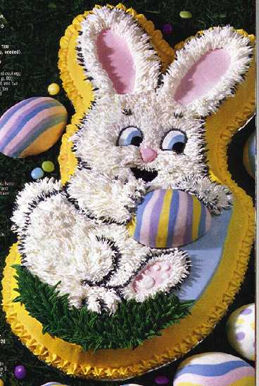 Wide-Eyed Easter Bunny Holding Egg-Wilton Industries@