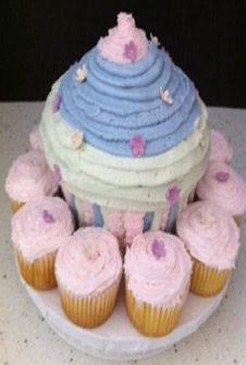 Large cupcake and extra's - pastel theme